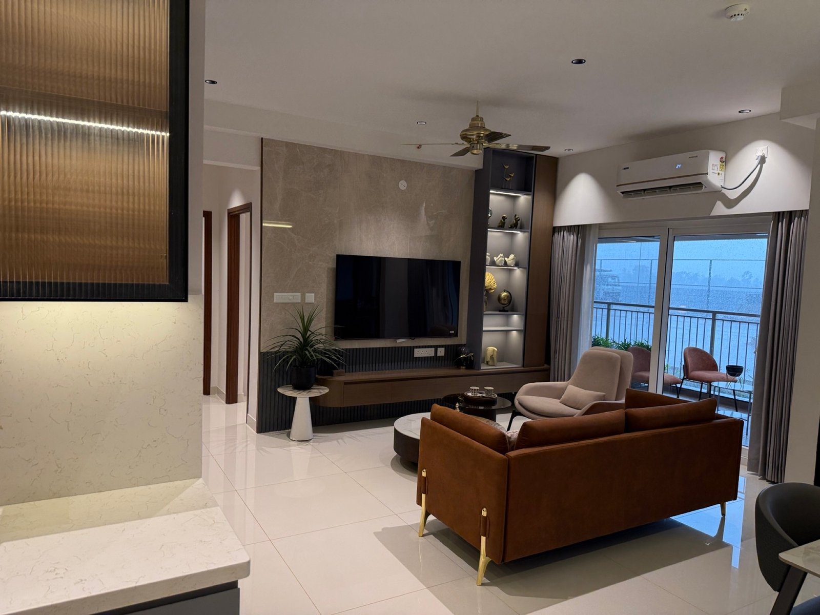 Warm contemporary living room interior