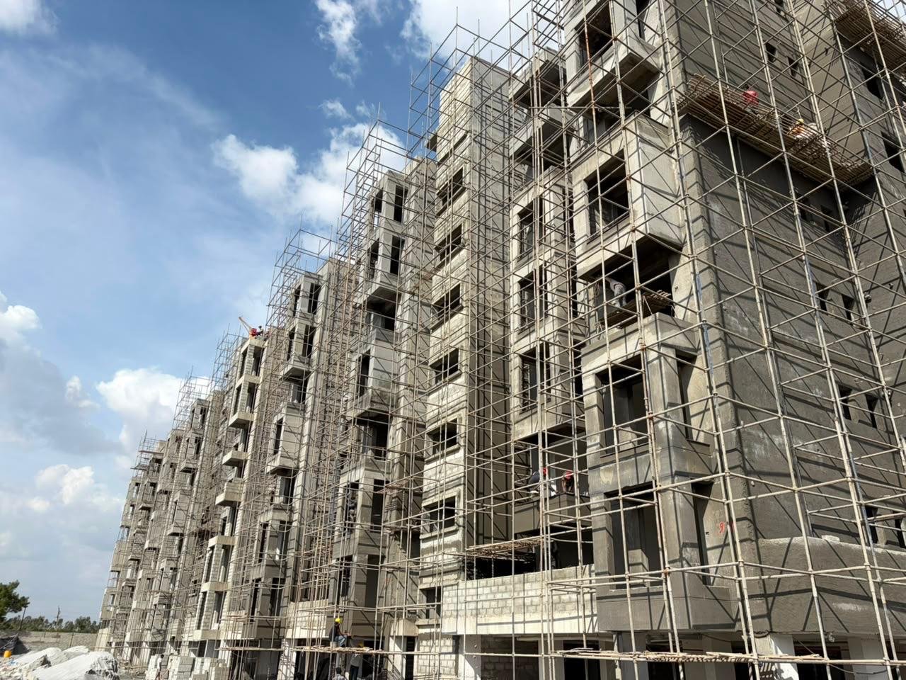 JRV MIST construction facade with scaffolding